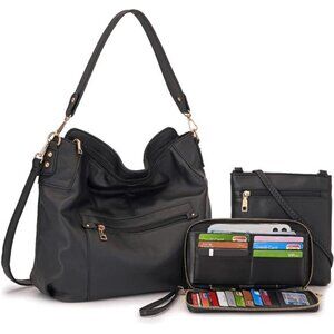 Large Crossbody Bags Ladies Shoulder Handbags Purse and Wallet Set for Women